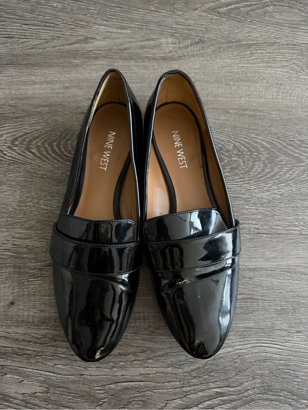 Nine West Black Patent Leather Penny Loafers